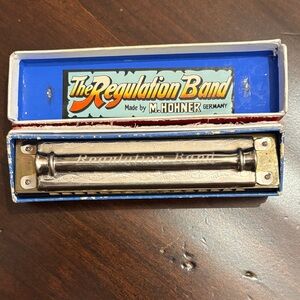Vintage M. Hohner Regulation Band Harmonica with Original Box Made in Germany